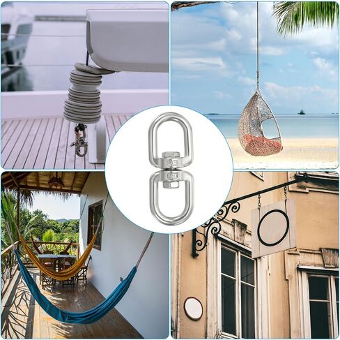 PATIKIL Double Ended Swivel Eye Hook M4 Working Load 133kg/293lbs, 2Pcs 304 Stainless Steel Eye to Eye Swivel Shackle Ring Connector for Marine Mooring Hanging in Saudi Arabia