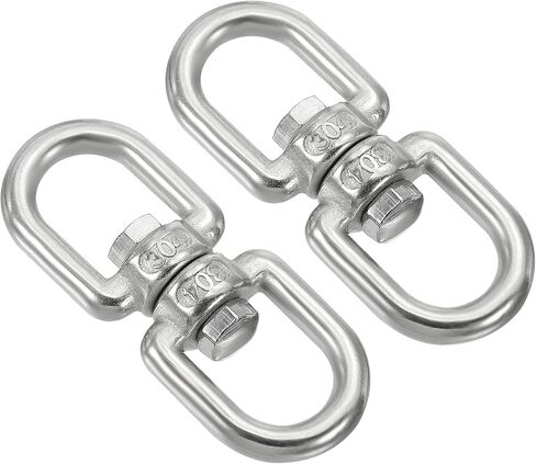 PATIKIL Double Ended Swivel Eye Hook M4 Working Load 133kg/293lbs, 2Pcs 304 Stainless Steel Eye to Eye Swivel Shackle Ring Connector for Marine Mooring Hanging in Saudi Arabia