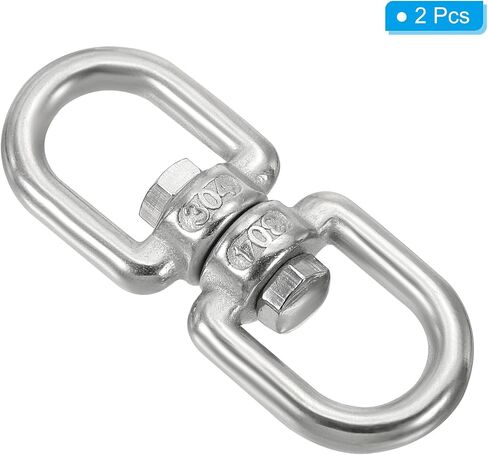 PATIKIL Double Ended Swivel Eye Hook M4 Working Load 133kg/293lbs, 2Pcs 304 Stainless Steel Eye to Eye Swivel Shackle Ring Connector for Marine Mooring Hanging in Saudi Arabia