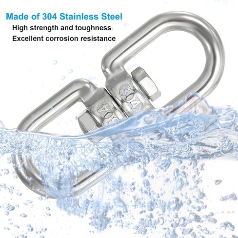 PATIKIL Double Ended Swivel Eye Hook M4 Working Load 133kg/293lbs, 2Pcs 304 Stainless Steel Eye to Eye Swivel Shackle Ring Connector for Marine Mooring Hanging in Saudi Arabia