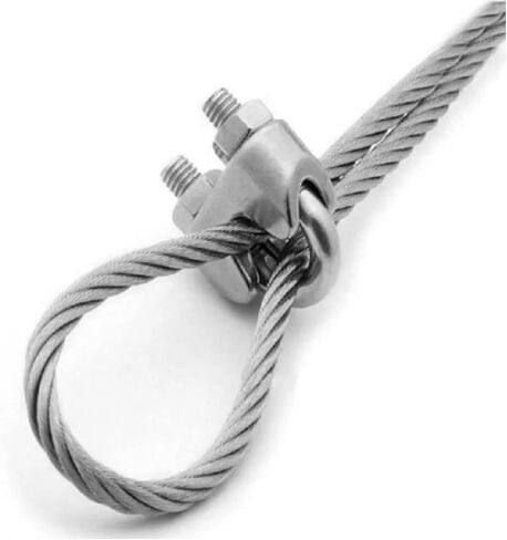 30 حزمة 3/8 بوصة سلك حبل المشبك M10، مشبك حبل سلك مطلي بالزنك، مشابك كابل من الصلب الكربوني، مثبت حبل غسيل على شكل حرف U، فضي in Kuwait