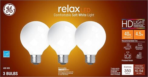 GE Reveal LED Light Bulbs, 60 Watt, G25 Globe Bulbs, Medium Base (2 Pack) in Saudi Arabia