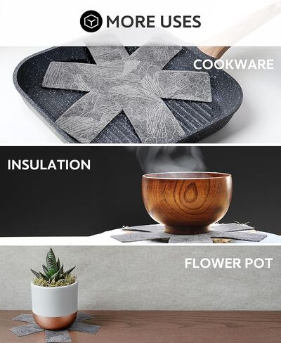 COCOER Pot and Pan Protectors Set of 12 Different 3 Sizes Absorbent Pan Protectors for Stacking Pan Separators Protectors Non Slip Pan Dividers for Stacking Avoid Scratch Cookware Protectors in Saudi Arabia
