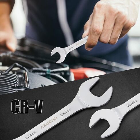 مجموعة مفاتيح ربط رفيعة للغاية ومفتوحة، 18 قطعة SAE ومتري 1/4 بوصة إلى 1-1/16 بوصة ومجموعة مفاتيح ربط فولاذية من الكروم والفاناديوم مقاس 5.5 مم إلى 27 مم مع حقيبة دوارة in Kuwait