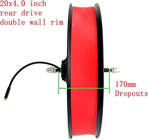 دراجة كهربائية سميكة المحور الخلفي عجلة المحرك 48V500W محرك دراجة الثلج 20 × 4.0 بوصة حافة مزدوجة الجدار محرك خلفي مكبح قرصي قطع غيار المحرك RM G062.D in Kuwait