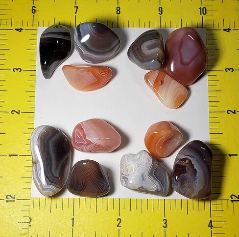 مجموعة 3 قطعة من عقيق بوتسوانا من الدرجة الأولى الصغيرة/المتوسطة هبطت ومصقولة للشفاء من الكريستال عينات من الأحجار الكريمة من أفريقيا in Kuwait