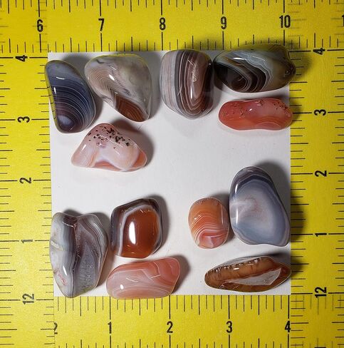 مجموعة 3 قطعة من عقيق بوتسوانا من الدرجة الأولى الصغيرة/المتوسطة هبطت ومصقولة للشفاء من الكريستال عينات من الأحجار الكريمة من أفريقيا in Kuwait