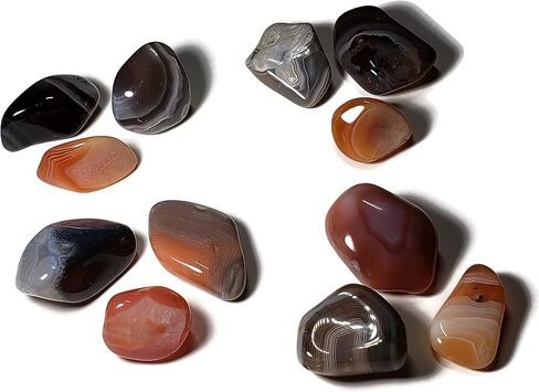 مجموعة 3 قطعة من عقيق بوتسوانا من الدرجة الأولى الصغيرة/المتوسطة هبطت ومصقولة للشفاء من الكريستال عينات من الأحجار الكريمة من أفريقيا in Kuwait