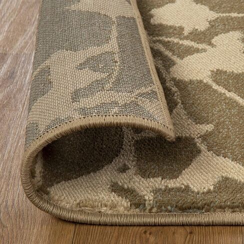 Superior Indoor Area Rug, Jute Backing, Floral Color Block Modern Farmhouse, Ideal for Entryway, Living Room, Kitchen, Bedroom, Hallway, Floor Cover, Phlox Collection, 4' x 6', Beige in Saudi Arabia