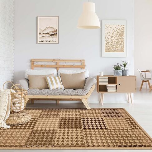 Superior Indoor Area Rug, Jute Backing, Floral Color Block Modern Farmhouse, Ideal for Entryway, Living Room, Kitchen, Bedroom, Hallway, Floor Cover, Phlox Collection, 4' x 6', Beige in Saudi Arabia