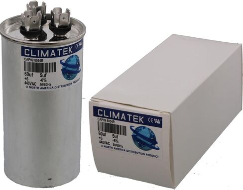 ClimaTek Round Capacitor - fits Bryant # HC98JA061D | 60/5 uf MFD 370/440 Volt VAC in Saudi Arabia
