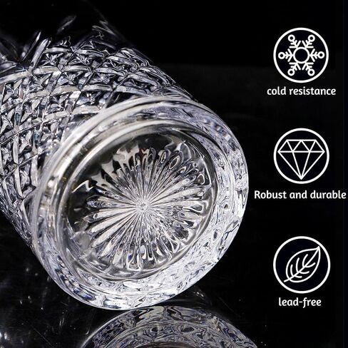 VanEnjoy Set of 2 20oz Crystal Cocktail Mixing Glass Cocktail Pitcher, Cocktail Stirring Glass Old Fashioned Kit for Bartenders in Saudi Arabia