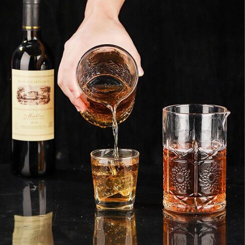 VanEnjoy Set of 2 20oz Crystal Cocktail Mixing Glass Cocktail Pitcher, Cocktail Stirring Glass Old Fashioned Kit for Bartenders in Saudi Arabia