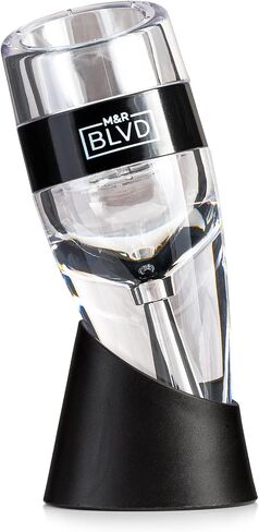 Wine Aerator with Vertical Display Stand by M&R Blvd. - 100% BPA Free - Premium Handheld Decanter Pourer Spout for Red, White, and Sweet Wines - Wine Gift Set for Wine Lovers and Aficionados in Saudi Arabia