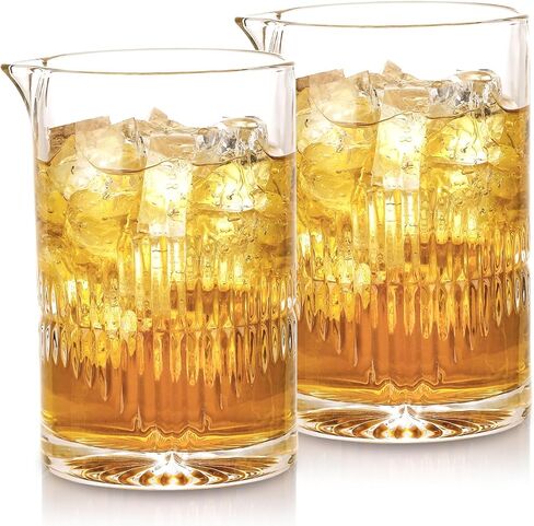 VanEnjoy Set of 2 20oz Crystal Cocktail Mixing Glass Cocktail Pitcher, Cocktail Stirring Glass Old Fashioned Kit for Bartenders in Saudi Arabia
