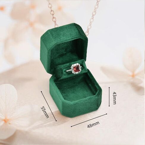 صندوق خاتم، علبة حلقية مخملية من القطيفة لحفلات الخطوبة والزفاف، صندوق هدايا صغير للرجال والنساء والصديقة والأم والأب (أخضر مع كلمات) in Kuwait