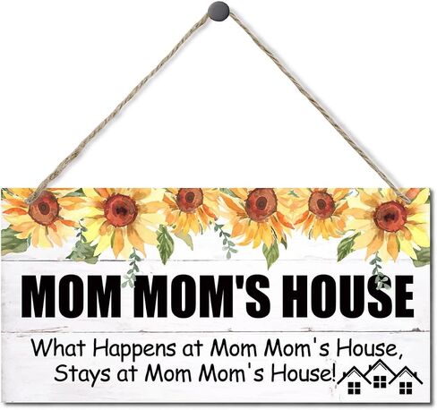 Vintage Style Sign, Granny's House What Happens at Granny's House, Stays at Granny's House, Hanging Wood Sign Home Decorative, Printed Wood Wall Art Sign, Gift for Grandma 12x6 in in Saudi Arabia
