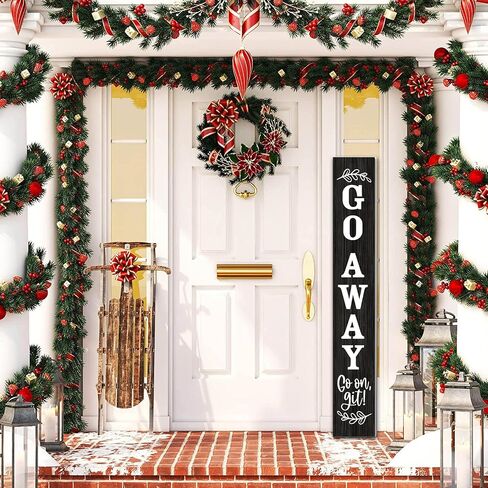 (48inx8in) Tall Go Away Go On Git Vertical Sign for Front Porch Standing Unwelcome Signs Vertical Hanging Wooden Go Away Sign for Front Door Home Decoration Farmhouse Decor Outdoor Indoor in Saudi Arabia