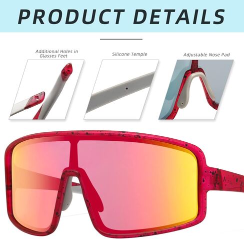 MALIDAK Youth Sunglasses, Polarized Sunglasses for Kids, Children Baseball Sunglasses for Age 8-16 in Kuwait