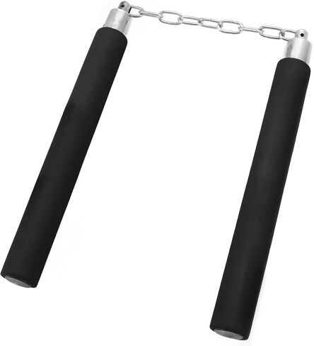 QWORK Safe Foam Rubber Training Nunchucks, 11×6.69 Inch, Soft Padded Foam with Stainless Steel Chain, 4 Pcs in Saudi Arabia