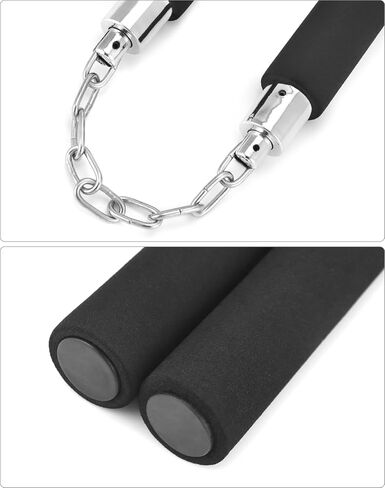 QWORK Safe Foam Rubber Training Nunchucks, 11×6.69 Inch, Soft Padded Foam with Stainless Steel Chain, 4 Pcs in Saudi Arabia