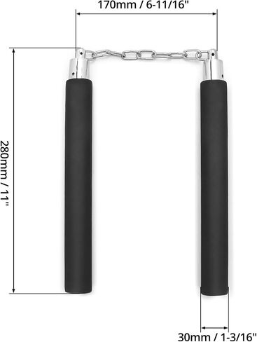 QWORK Safe Foam Rubber Training Nunchucks, 11×6.69 Inch, Soft Padded Foam with Stainless Steel Chain, 4 Pcs in Saudi Arabia