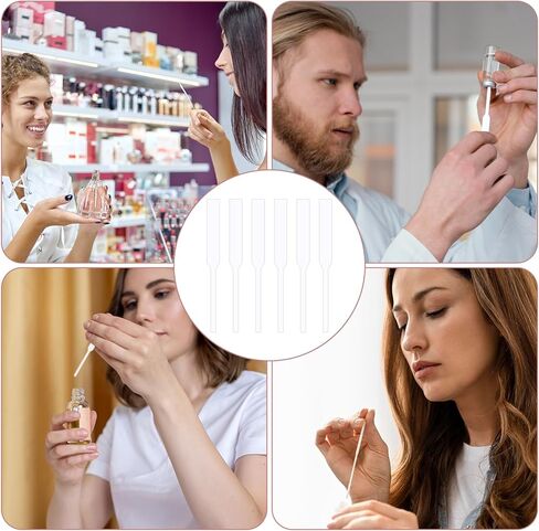 100 قطعة من شرائط اختبار العطور، شرائط اختبار العطور للاستعمال مرة واحدة، شرائط اختبار العطور لروائح العطور والزيوت العطرية والعلاج العطري (رأس مربع) in Kuwait
