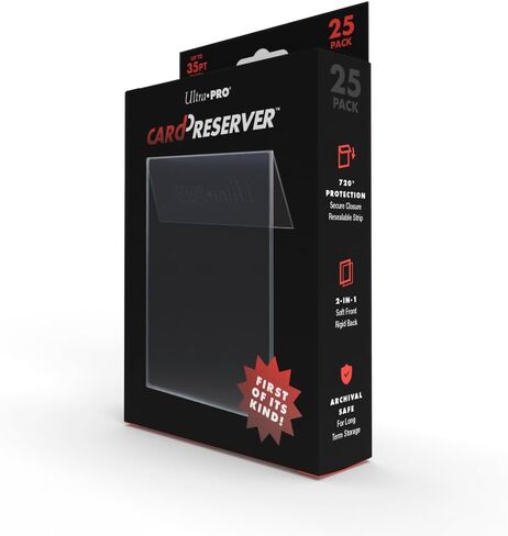 Ultra PRO - CardPreserver 25Ct. Transparent Card Preserver, Protect & Store Collectible Sports Cards, & Standard Size Cards up to 35PT, 2-in-1 Protective Sleeve, Semi Rigid Back, Soft Loading Front in Saudi Arabia