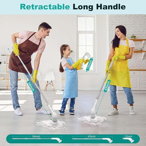 Electric Spin Scrubber: Cordless Shower Scrub Brush, 8 Replaceable Brush Heads, Electric Cleaning Brush for Bathroom, Tile Tub, Car, Sink, Floor, Window in Saudi Arabia