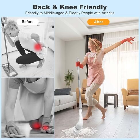 Electric Spin Scrubber: Cordless Shower Scrub Brush, 8 Replaceable Brush Heads, Electric Cleaning Brush for Bathroom, Tile Tub, Car, Sink, Floor, Window in Saudi Arabia