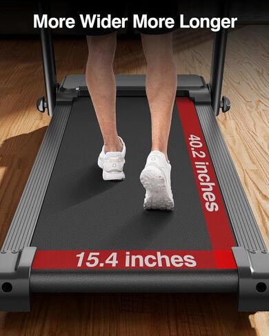 Treadmills for Home, 3.0HP Quiet Brushless Folding Treadmill with Heart Rate Sensor, Silicone Damping System, 300lbs Weight Capacity, Holder for Cup & Phone in Saudi Arabia