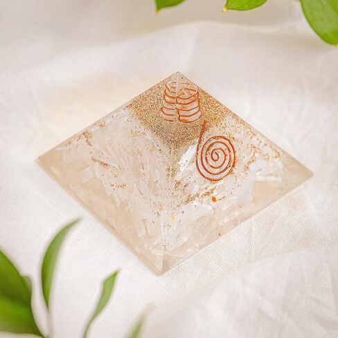 Selenite XL 85MM Orgone Energy Generator Pyramid (Selenite, XL 85MM) in Saudi Arabia