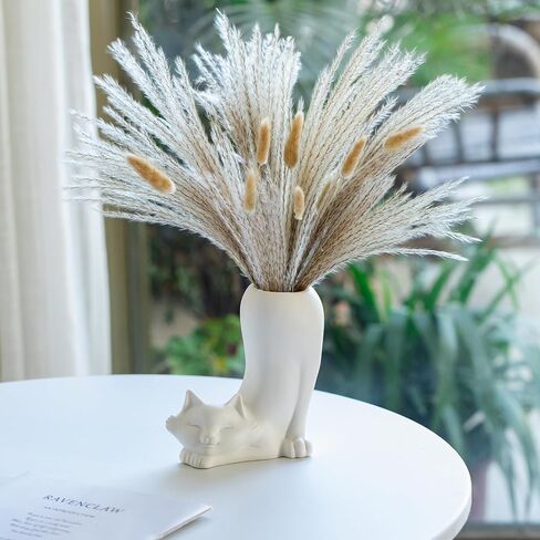 White Ceramic Vase Bunny Decor Vase, Spring Home Decor, Modern Vase for Easter Minimalist Decor for Table, Shelf, Bookshelf Decor Vase and Entryway Decor Vase in Saudi Arabia