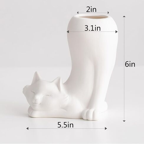 White Ceramic Vase Bunny Decor Vase, Spring Home Decor, Modern Vase for Easter Minimalist Decor for Table, Shelf, Bookshelf Decor Vase and Entryway Decor Vase in Saudi Arabia