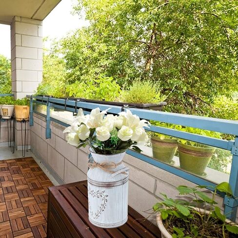 DOITOOL 2pcs Galvanized Vases with Handle Farmhouse Vintage Metal Flower Vase Rustic Milk Can Vase Planter for Home Flower Arrangement Decor Style 2 in Saudi Arabia