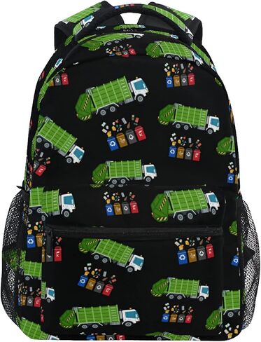 Garbage Truck Trash Recycling Kids Backpack for Boys Girls,Kids Daypacks ​Elementary Toddler School Bags Preschool Bookbag Travel Bag (041201),Over 3 years old in Saudi Arabia