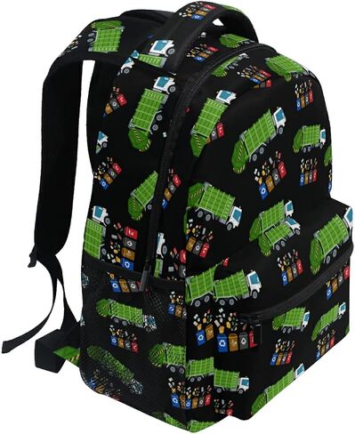Garbage Truck Trash Recycling Kids Backpack for Boys Girls,Kids Daypacks ​Elementary Toddler School Bags Preschool Bookbag Travel Bag (041201),Over 3 years old in Saudi Arabia