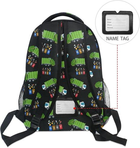 Garbage Truck Trash Recycling Kids Backpack for Boys Girls,Kids Daypacks ​Elementary Toddler School Bags Preschool Bookbag Travel Bag (041201),Over 3 years old in Saudi Arabia