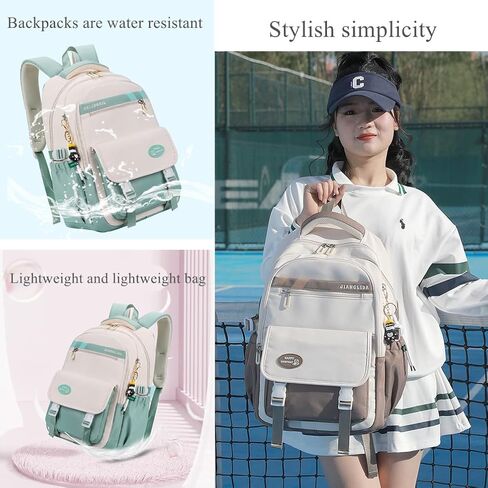 EKUIZAI Classic Girls Backpack Kawaii Middle School Bookbag Clash Color Teenage Girls Backpacks in Kuwait