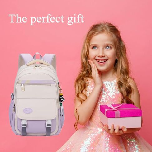 EKUIZAI Classic Girls Backpack Kawaii Middle School Bookbag Clash Color Teenage Girls Backpacks in Kuwait