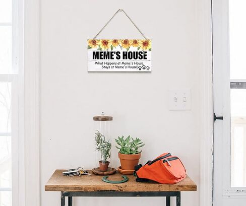 Vintage Style Sign, Granny's House What Happens at Granny's House, Stays at Granny's House, Hanging Wood Sign Home Decorative, Printed Wood Wall Art Sign, Gift for Grandma 12x6 in in Saudi Arabia