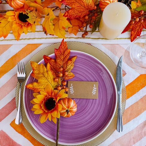 Winlyn 8 Pcs Assorted Artificial Maple Leaf Branches Faux Fall Picks and Sprays with Pumpkins Sunflower Heads Pine Cones Berries for Farmhouse Fall Thanksgiving Floral Arrangement Centerpiece Wreath in Saudi Arabia
