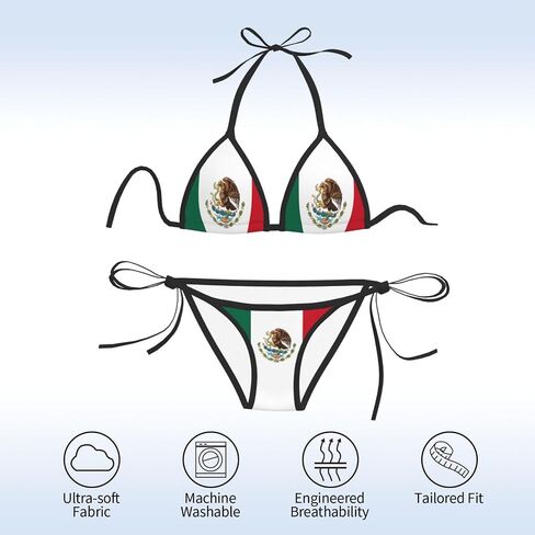 Trinidad and Tobago Flag Women Two Piece Swimsuit Sexy Swimwear Halter String Triangle Bikini Sets in Saudi Arabia