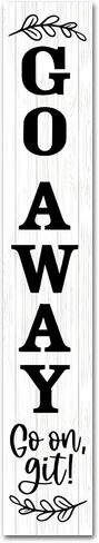 (48inx8in) Tall Go Away Go On Git Vertical Sign for Front Porch Standing Unwelcome Signs Vertical Hanging Wooden Go Away Sign for Front Door Home Decoration Farmhouse Decor Outdoor Indoor in Saudi Arabia