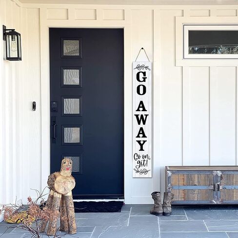 (48inx8in) Tall Go Away Go On Git Vertical Sign for Front Porch Standing Unwelcome Signs Vertical Hanging Wooden Go Away Sign for Front Door Home Decoration Farmhouse Decor Outdoor Indoor in Saudi Arabia