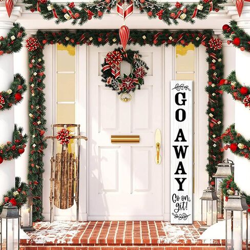 (48inx8in) Tall Go Away Go On Git Vertical Sign for Front Porch Standing Unwelcome Signs Vertical Hanging Wooden Go Away Sign for Front Door Home Decoration Farmhouse Decor Outdoor Indoor in Saudi Arabia