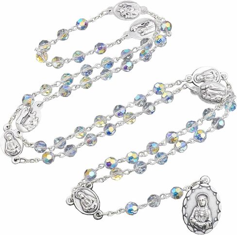 Crystal Beads Seven Sorrows chaplet of Mary Rosary Catholic Crystal Beads 6MM in Saudi Arabia