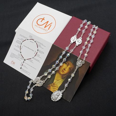Crystal Beads Seven Sorrows chaplet of Mary Rosary Catholic Crystal Beads 6MM in Saudi Arabia