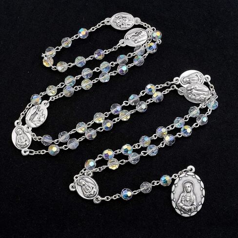 Crystal Beads Seven Sorrows chaplet of Mary Rosary Catholic Crystal Beads 6MM in Saudi Arabia