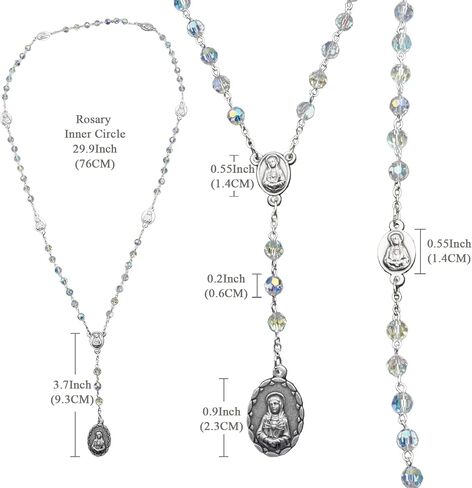 Crystal Beads Seven Sorrows chaplet of Mary Rosary Catholic Crystal Beads 6MM in Saudi Arabia